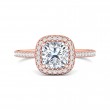 FlyerFit® 14K Pink Gold Micropave Halo Engagement Ring