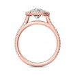 FlyerFit® 18K Pink Gold Micropave Halo Engagement Ring