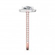 FlyerFit® 14K Pink Gold Shank And White Gold Top Micropave Halo Engagement Ring