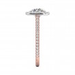 FlyerFit® 14K Pink Gold Shank And White Gold Top Micropave Halo Engagement Ring