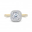 FlyerFit® 14K Yellow and 14K White Gold Micropave Halo Engagement Ring