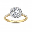 FlyerFit® 14K Yellow and 14K White Gold Micropave Halo Engagement Ring