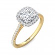 FlyerFit® 14K Yellow and 14K White Gold Micropave Halo Engagement Ring