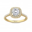 FlyerFit® 14K Yellow Gold Micropave Halo Engagement Ring