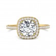 FlyerFit® 14K Yellow Gold Micropave Halo Engagement Ring