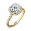 FlyerFit® 14K Yellow Gold Micropave Halo Engagement Ring