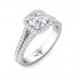 FlyerFit® 18K White Gold Split Shank Engagement Ring