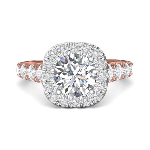 FlyerFit&reg; 14K Pink Gold Shank And White Gold Top Encore Engagement Ring