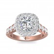 FlyerFit® 14K Pink Gold Shank And White Gold Top Encore Engagement Ring