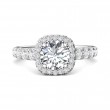 FlyerFit® 18K White Gold Micropave Halo Engagement Ring