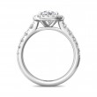 FlyerFit® 18K White Gold Micropave Halo Engagement Ring
