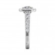 FlyerFit® 18K White Gold Micropave Halo Engagement Ring