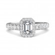 FlyerFit® 14K White Gold Micropave Halo Engagement Ring