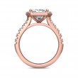FlyerFit® 18K Pink Gold Micropave Halo Engagement Ring