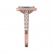 FlyerFit® 18K Pink Gold Micropave Halo Engagement Ring