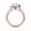 FlyerFit® 14K Pink Gold Shank And White Gold Top Micropave Halo Engagement Ring