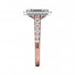 FlyerFit® 14K Pink Gold Shank And White Gold Top Micropave Halo Engagement Ring