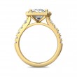 FlyerFit® 14K Yellow Gold Micropave Halo Engagement Ring