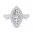 FlyerFit® Platinum Micropave Halo Engagement Ring