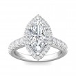 FlyerFit® Platinum Micropave Halo Engagement Ring