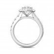 FlyerFit® Platinum Micropave Halo Engagement Ring