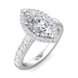 FlyerFit® Platinum Micropave Halo Engagement Ring