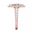 FlyerFit® 18K Pink Gold Micropave Halo Engagement Ring