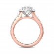 FlyerFit® 18K Pink Gold Shank And White Gold Top Micropave Halo Engagement Ring