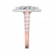 FlyerFit® 18K Pink Gold Shank And White Gold Top Micropave Halo Engagement Ring
