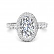 FlyerFit® Platinum Micropave Halo Engagement Ring