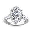 FlyerFit® Platinum Micropave Halo Engagement Ring