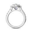 FlyerFit® Platinum Micropave Halo Engagement Ring