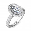 FlyerFit® Platinum Micropave Halo Engagement Ring