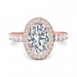 FlyerFit® 14K Pink Gold Micropave Halo Engagement Ring