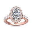 FlyerFit® 14K Pink Gold Micropave Halo Engagement Ring