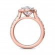 FlyerFit® 14K Pink Gold Micropave Halo Engagement Ring