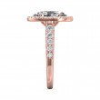 FlyerFit® 14K Pink Gold Micropave Halo Engagement Ring