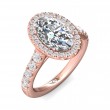 FlyerFit® 14K Pink Gold Micropave Halo Engagement Ring