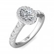 FlyerFit® Platinum Micropave Halo Engagement Ring