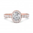 FlyerFit® 14K Pink Gold Micropave Halo Engagement Ring
