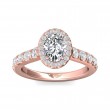 FlyerFit® 14K Pink Gold Micropave Halo Engagement Ring