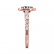FlyerFit® 14K Pink Gold Micropave Halo Engagement Ring
