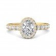 FlyerFit® 14K Yellow Gold Micropave Halo Engagement Ring
