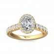 FlyerFit® 14K Yellow Gold Micropave Halo Engagement Ring