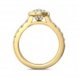 FlyerFit® 14K Yellow Gold Micropave Halo Engagement Ring