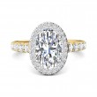 FlyerFit® 14K Yellow and 14K White Gold Micropave Halo Engagement Ring
