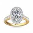 FlyerFit® 14K Yellow and 14K White Gold Micropave Halo Engagement Ring