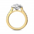 FlyerFit® 14K Yellow and 14K White Gold Micropave Halo Engagement Ring