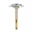 FlyerFit® 14K Yellow and 14K White Gold Micropave Halo Engagement Ring