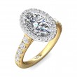 FlyerFit® 14K Yellow and 14K White Gold Micropave Halo Engagement Ring